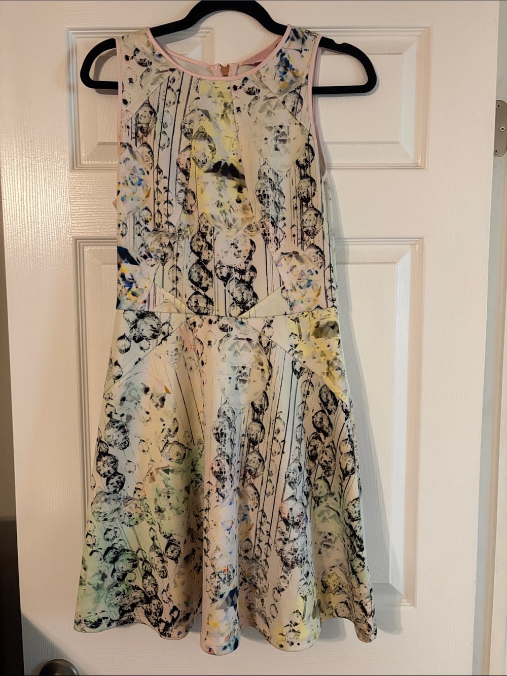 Ted Baker Floral Print Sleeveless Fit-and-Flare Dress in Pastel Mix
